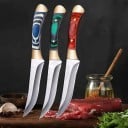 Cuchillo de caza con hoja de 19 cm y funda de cuero Cuchillo de supervivencia Cuchillo militar Equipamiento de exterior Camping Senderismo 6