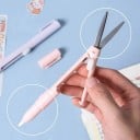 Cuchillo de corte de cerámica 2 en 1 con tijeras, cortador de papel multifuncional Morandi Color School, cuchillo de papel para manualidades 8