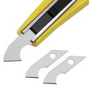 Cuchillo de gancho con hoja reemplazable 15 cm Cuchillo de trabajo con 2 hojas de repuesto Cuchillo para cortar películas de plástico alfombras 3
