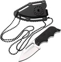 Cuchillo pequeño de acero inoxidable con funda de 12 cm, navaja de bolsillo para exteriores, para acampar, senderismo, supervivencia, hoja afilada 3