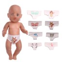 Cuecas brancas para bonecas até 43 cm Roupa interior com estampado infantil colorido Roupa de têxtil para brincar Acessório para o guarda-roupa 5
