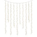 Cuelga luces LED Cadenas 2,5 m Lluvia de luces Alimentación 220 V Enchufe EU Cable transparente Luz blanca cálida Decoración de jardín para árbol 2