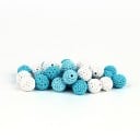 Cuentas de algodón tejidas en forma de bolitas de 16 mm Juego de 30 piezas con agujero para ensartar Cuentas de algodón y madera para entretener 5