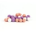 Cuentas de algodón tejidas en forma de bolitas de 16 mm Juego de 30 piezas con agujero para ensartar Cuentas de algodón y madera para entretener 6