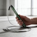 Cuerda de saltar MOGOLD con cable de acero 3 m Mangos de aluminio 14,8 cm Doble rodamiento Anillos antideslizantes Para entrenamiento 3