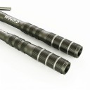 Cuerda de saltar MOGOLD con cable de acero 3 m Mangos de aluminio 14,8 cm Doble rodamiento Anillos antideslizantes Para entrenamiento 5