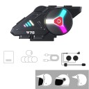 Cuffie Bluetooth Y70 con illuminazione RGB per caschi, Bluetooth 5.3, IPX6, suono HD, supporto per assistente vocale 2