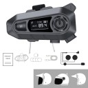 Cuffie da moto A1 con display BT 5.3 Microfono rigido FM radio IPX6 1000 mAh Volume touch Autonomia fino a 48 h per caschi aperti 2