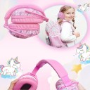 Cuffie protettive rosa per bambini con unicorni Taglia regolabile Protezione dal rumore Cuscinetti comodi Materiali sicuri 2