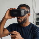 Cuffie VR 100 x 185 x 133 mm per smartphone con schermo fino a 6 pollici, visore 3D con cinturino regolabile di colore nero senza telecomando 2