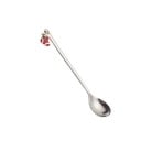 Cuillère à thé avec un pendentif de Noël suspendu à l'extrémité du manche Surface brillante Acier inoxydable Longueur 13,5 cm Pour mélanger 5