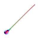 Cuillère avec paille en acier inoxydable 2 pcs 14