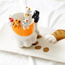 Cuillère en céramique avec chat 4