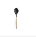 Cuillère en silicone avec manche en bois 1