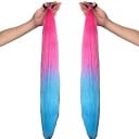 Culíes Sintéticos Surtido de Dos Culíes con Goma 61 cm Cabello Sintético Para Extensiones de Cabello Postizos Estilo Culíe Fácil de Usar 9