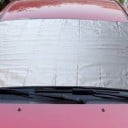 Culoare de protecție pentru parbriz auto 150 x 70 cm Dublu față Argintie și neagră Cu flapsuri laterale cu ochiuri metalice Protecție 2