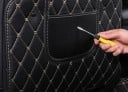 Culoare de protecție pentru spatele scaunului auto 75,7×43,7 cm cu buzunare, protector impermeabil împotriva murdăriei și zgârieturilor, organizator negru 5