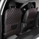 Culoare de protecție pentru spatele scaunului auto 75,7×43,7 cm cu buzunare, protector impermeabil împotriva murdăriei și zgârieturilor, organizator negru 6