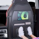 Culoare de protecție pentru spatele scaunului auto cu buzunar transparent din piele PU universală, protector impermeabil împotriva zgârieturilor 3