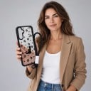 Culoare drăguță pentru Samsung Galaxy S24 cu șnur pentru încheietură cu motive de animale Acoperire transparentă din acril pentru telefon 6