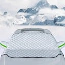 Culoare magnetică pentru parbriz auto 110 x 160 cm Proiectat 7 straturi Argintiu Acoperiri oglinzi și flapsuri laterale Protecție împotriva zăpezii 5