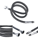 Culoare neagră, furtun de instalație G1/2 din nylon împletit, oțel inoxidabil, 60 cm, silicon, termorezistent 2