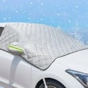 Culoare pentru parbriz auto cu protecții pentru oglinzi 140 x 94 cm Benzi reflexive Folie de aluminiu triplu strat Oțel argintiu Protecție 2