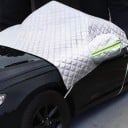 Culoare pentru parbriz auto cu protecții pentru oglinzi 140 x 94 cm Benzi reflexive Folie de aluminiu triplu strat Oțel argintiu Protecție 4