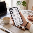Culoare transparentă cu brățară pentru încheietura mâinii Samsung Galaxy A16 Rezistent Motiv cu câini desenați Margini negre Protecție pentru cameră 2