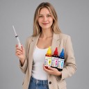 Culoare universală de cerneală 3 buc 100 ml Azuriu Purpuriu și Galben Pe bază de apă Pentru HP Canon Epson și Brother Pentru umplerea cartușelor 4
