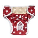 Culottes de chaleur pour chiens rouges à pois Taille M Tour de taille 26-32 cm Culottes de protection Lavables Culottes hygiéniques pour chiennes 1