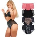 Culottes menstruelles 4 couches avec côtés en dentelle en fibre de bambou élasthanne absorbantes réutilisables pour protection 2