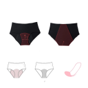 Culottes menstruelles 4 couches en fibre de bambou coton spandex noir sous-vêtements pour menstruation culottes réutilisables 3 pièces 4