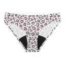 Culottes menstruelles à motif léopard 4 couches sous-vêtements polyester nylon élasthanne spandex culottes pour menstruation réutilisables 4