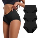 Culottes menstruelles en coton unies absorbantes réutilisables confortables pour une protection quotidienne 2