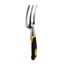 Cultivator de pământ cu mânere ergonomice metalic negru-galben pentru afânarea solului mai greu, replantare și curățare 1
