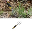 Cultivatore a forcella per terreno con manico ergonomico metallico nero-giallo per allentare terreni pesanti, trapianto e pulizia 2