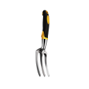 Cultivatore a forcella per terreno con manico ergonomico metallico nero-giallo per allentare terreni pesanti, trapianto e pulizia 3