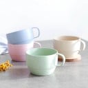 Cup for Tea and Coffee with Handle Volume approx. 250 ml Material made from Straw and Plastic Finely Dotted Surface Wide Shape Dimensions 7 x 4