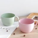 Cup for Tea and Coffee with Handle Volume approx. 250 ml Material made from Straw and Plastic Finely Dotted Surface Wide Shape Dimensions 7 x 7