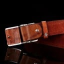 Curea bărbătească din piele 120 x 3,8 cm Curea elegantă din piele naturală Cataramă metalică netedă Stil clasic Pentru purtare formală 6