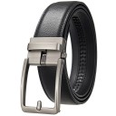 Curea bărbătească din piele naturală de vacă cu cataramă automată Curea elegantă din piele Accesoriu la modă de înaltă calitate atât pentru costum, cât și pentru blugi 4