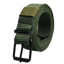 Curea bărbătească țesută cu cataramă metalică Lățime 3,5 cm Cureaua neagră elegantă din material textil Accesoriu de modă reglabil pentru bărbați 5