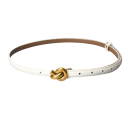 Curea de damă din piele naturală cu cataramă metalică 105 x 2 cm Curea elegantă din piele pentru pantaloni Accesoriu elegant din piele 3