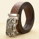 Curea de piele pentru bărbați cu dragon L392 4