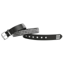 Curea neagră din piele PU 110 cm Curea punk cu nituri piramidale metalice Accesoriu rock la modă pentru pantaloni Alternativă elegantă la o curea 2