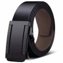 Cureaua barbateasca neagra din piele naturala 3,8 cm Cureaua eleganta din piele cu catarama metalica Cureaua clasica pentru blugi 1