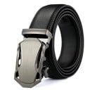 Cureaua neagra din piele PU pentru barbati 120 x 3,5 cm Centura eleganta cu catarama automata metalica Cureaua ajustabila pentru costum 2