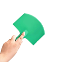 Curved Trowel for Filler 23.5 × 15.2 cm Plastic Spatula for Plasterboard and Plaster Green Spreader for Scooping and Spreading 2