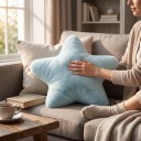Cuscino a forma di stella 40 cm morbido e piacevole al tatto con cinque punte arrotondate e senza stampa come complemento decorativo per la casa 10